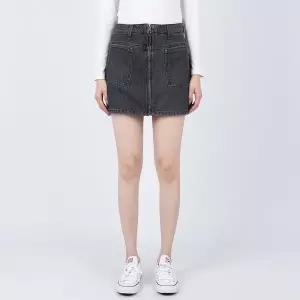 게스 여성 청바지 지퍼 포인트 치마바지 블랙 YO6D3972
