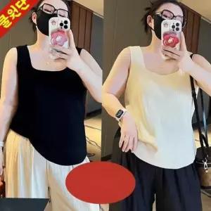 1+1 여성 스퀘어넥 시원한 냉감 아이스 통기성 기본 나시 티 여름 빅사이즈 민소매 쿨 기능성 드라이쿨 나