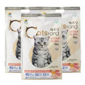 캐츠랑 전연령 비타플러스 고양이 사료, 5kg, 3개