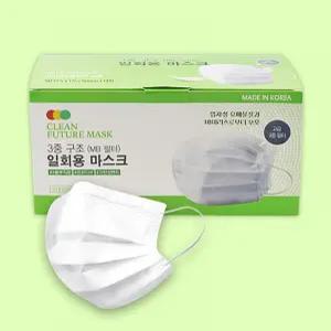 생활 클린 퓨쳐 일회용마스크 3중 구조 일회용 마스크 대형 50매 화이트 서치A1