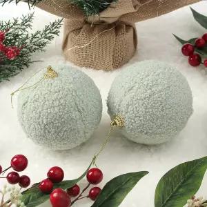 퓨어그린 패브릭 장식볼 2p세트(10cm) (뽀글폼폼이)