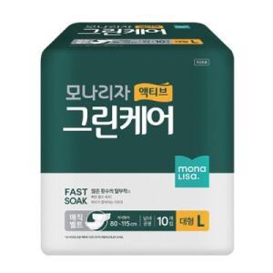 모나리자 그린케어 액티브 매직벨트 대형 10매X8팩 (80매) 성인용겉기저귀 1박스