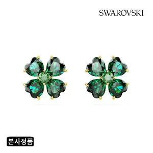 [롯데백화점]스와로브스키 [본사정품] Idyllia 그린 골드 톤 클로버 스터드 귀걸이 5666236
