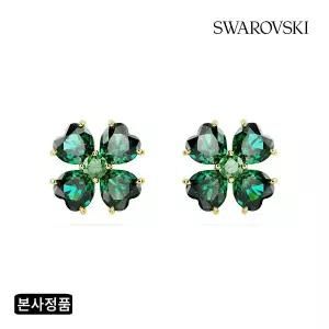 [스와로브스키](강남점)[본사정품/쇼핑백증정] Idyllia 그린 골드 톤 클로버 스터드 귀걸이 5666236