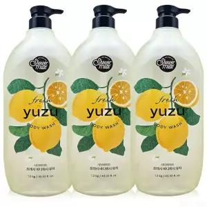 샤워메이트 바디워시 1200ml 유자 3개