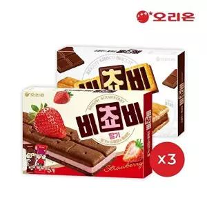 [오리온]오리온 비쵸비 딸기 5P (125g) x 3개 + 비쵸비 초코 5P (125g) x 3개