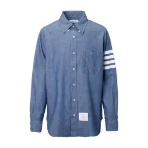 톰브라운 THOM BROWNE 4바 스트라이프 스트레이트 핏 샴브레이 셔츠 MWL272E 00111 450)