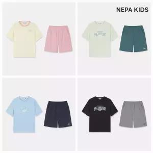 [국내백화점] 네파키즈 면폴리 상의와 에션셜 혼방소재의 인기 상하세트 반바지 우븐