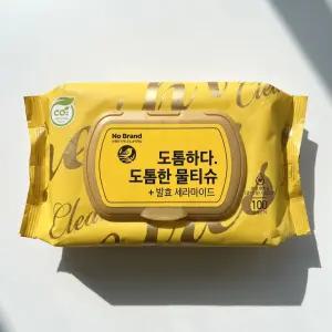 노브랜드 도톰한 물티슈 발효세라마이드 대용량 캡형 물티슈 100매 10개