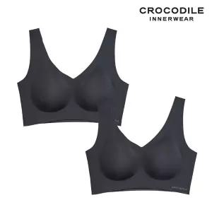 [크로커다일] 소프트 쿨인견 쉘론 패드일체형 V넥 브라2종 블랙 CDWBR5N12_2