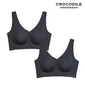 [크로커다일] 소프트 쿨인견 쉘론 패드일체형 V넥 브라2종 블랙 CDWBR5N12_2