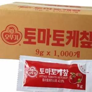 1회용 오뚜기 케찹 오뚜기 토마토 케찹 도시락 개별포장 9g 1000개입