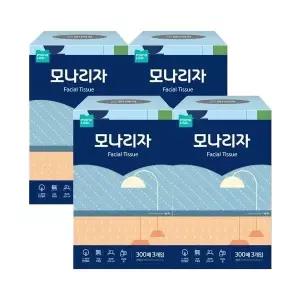 모나리자 미용티슈 300매x3입 4팩 (총12입) 각티슈