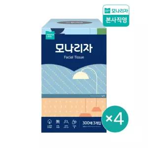 모나리자 향기나는 미용티슈 아로마향 각티슈 300매 3입 4개