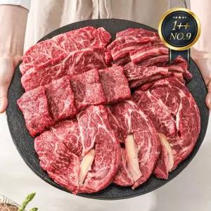 [T쇼페]1++No.9등급 한우 '버라이어티 세트' 500g 살치살+등심+갈비살+로스 / 4종 구이