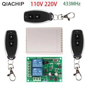 QIACHIP 433 MHz AC 110V 220V 2CH RF 원격 제어 스위치 컨트롤러 + 가벼운 차고 문 오프너 용 범용 릴레이