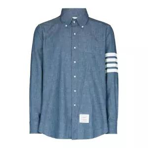26SS  4바 스트라이프 샴브레이 셔츠 블루 MWL272E 00111 450