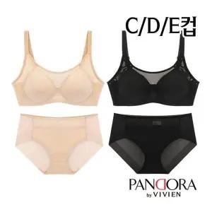 {백화점 상품} [비비안]75C~85E/C/D/E컵 노와이어 풀컵몰드브라팬티2종(PB7126) 496309