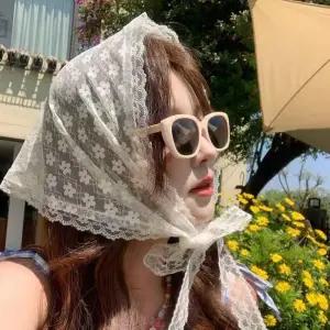 잔솔 레이스 헤어스카프 헤드 커치프 머리띠밴드 터번