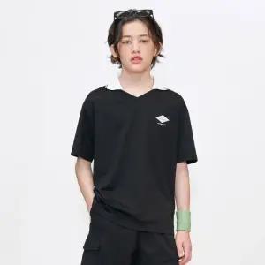 오션스카이 [2color]남아 오픈 카라 V넥 반팔티셔츠 - 멀티