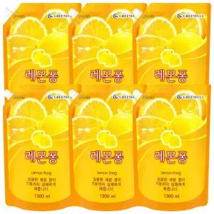 레몬퐁 주방세제파우치 1300ml x 6개