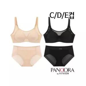 판도라by비비안 75C~85E/C/D/E컵 노와이어 풀컵몰드브라팬티2종(PB7126) 930482