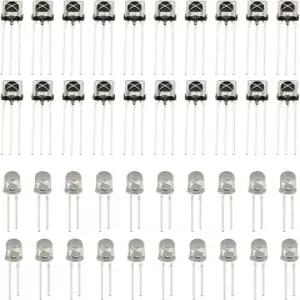 루이와어 20쌍 5mm 적외선 LED 다이오드 이미터+수신기 940nm 송신기 키트 VS1838B 1838 센서 레이 나이트