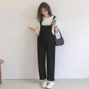 임산부패션 캐주얼 임산부 멜빵 바지 와이드 팬츠 임부복