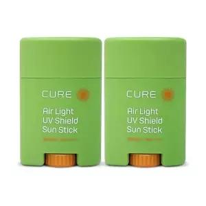 김정문알로에 큐어 에어라이트 유브이 쉴드 선스틱 20g(SPF50+) 2개 Ss