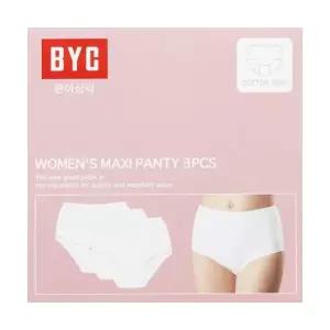 비와이씨 여성 40수 편면 삼각팬티 흰색 3P 빅사이즈 BYT7530