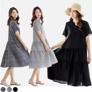 클레이 반팔 원피스 3color FREE XL 인견 캉캉원피스1383022