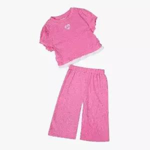 [로엠걸즈] 시원한 링클 배색 상하 세트 RGSM2653P