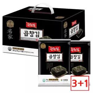 [대량주문전용][3+1] 광천김 무조미 곱창김 전장김 10봉 선물세트/구운김