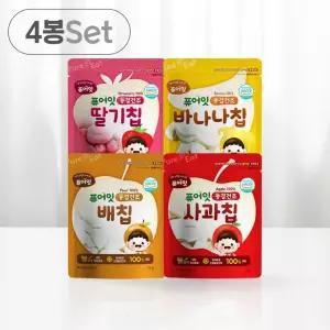 퓨어잇 동결건조 과일칩 아이과자 4봉세트 100 간식뻥 천연 과일 아기