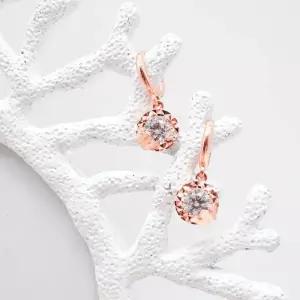 14k 라운드 티아라 큐빅 원터치 귀걸이 OPNIE0372-1