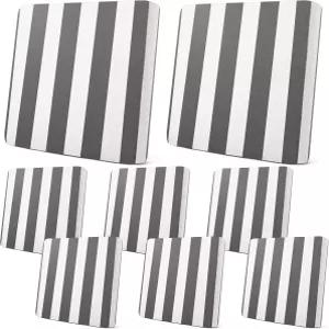 뉴위 8pcs 파티오 스트레치 쿠션 커버 스트라이프 야외 교체 가구 소파 슬립커버 의자 시트 얇은 원단