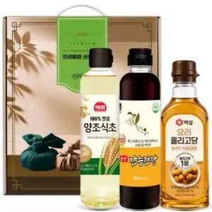 프리미엄실속3종(식초+만능간장+올리고당) 식용유세트 오일선물세트 추석 명절 설선물