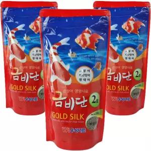 금비단 골드실크 중형입자 2호 금붕어&잉어 관상어 영양사료 250g*3개