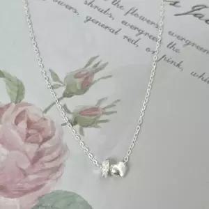 MINI HEART CUBIC SILVER 925 necklace 미니하트볼 큐빅링 모던 데일리 실버 목걸이