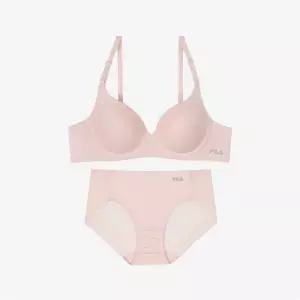 [휠라언더웨어] 베이직 와이어 페일베이지 브라 세트 (FI4BAG2653FPBG_SKU)