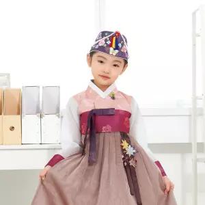 한예빔 HB6024 잎새보라 여아한복 아동한복