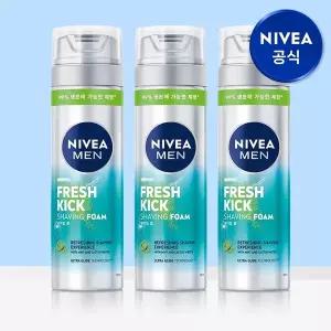 니베아 맨 프레시 킥 쉐이빙폼 200ml 3개
