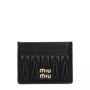 미우미우 26SS 블랙 마테라쎄 나파 카드지갑 5MC076 AFPP F0002