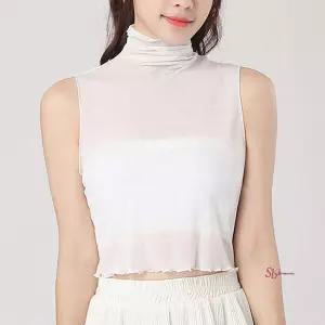 페이크블라우스 이너웨어 셔츠 시스루 카라 터틀넥fgh234