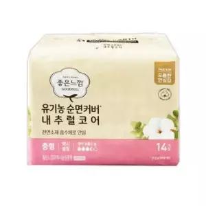맨스 좋은느낌 순면커버 생리대 (중형) 14P