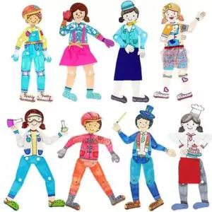 글로벌이지 종이 관절 인형(10인용)