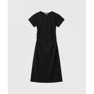 GENERALIDEA 핏티드 셔링 롱 원피스 [BLACK] / GF1LOP506GF1LOP506BK