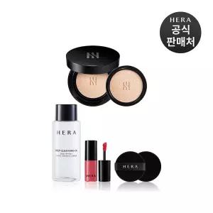 [내일도착/단독]헤라 블랙쿠션 파운데이션 듀오(본품+리필)+퍼프+클렌징+립