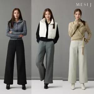 [메시제이] 날씬핏 퍼 패딩팬츠 3종
