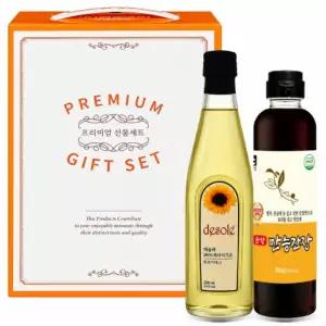 프리미엄2종(기픈샘 만능간장510ml+해바라기유) 오일세트 식용유세트 카놀라유추석 명절 설선물